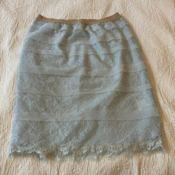 Baby Blue Lace Tiered Skirt - Picture 6 of 6